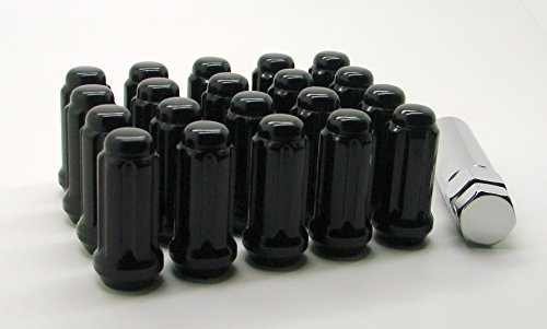 AccuWheel LNS-14150B5 Small Diameter Acorn Spline Drive Black Lug Nuts with Key (14mm x 1.5 Thread Size) - Pack of 20 Lugnuts