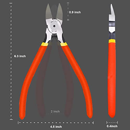 Monvict Wire Cutters, 6 Inch Precision Flush Side Cutters With Longer Cutting Edge Ultra Sharp & Powerful Heavy Duty Pliers, Ideal For Cables, Wires, Zip Ties, Electrical & Any Clean Cut Needs #TOP5