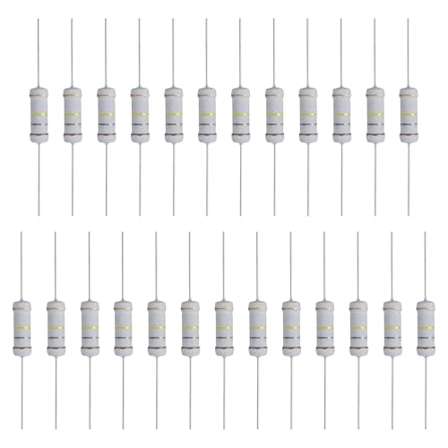 QUARKZMAN 25 Pcs Resistor De 180K Ohm 3 Watts 5% Tolerancia Resistor De Película De Óxido Metálico Con Terminales Axiales A Prueba De Fuego Para Proyectos Electrónicos DIY