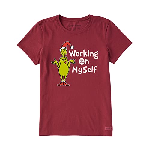T-shirt Grinch anti-rétrécissement en coton doux pour femme taille S