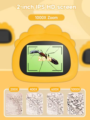 Image of Acoath Microscope for Kids, 1000X Handheld Digital Miniscope with 2.0 inch Screen, Portable Pocket Microscope Education Toys Birthday Gifts for Age 3 4 5 6 7 8 9 10 Girls Boys