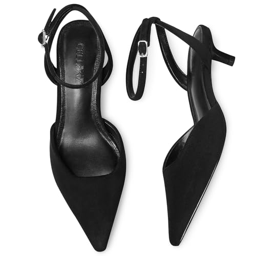 Image of Women Low Kitten Heels: 2 Inch Comfortable Closed Toe Pumps