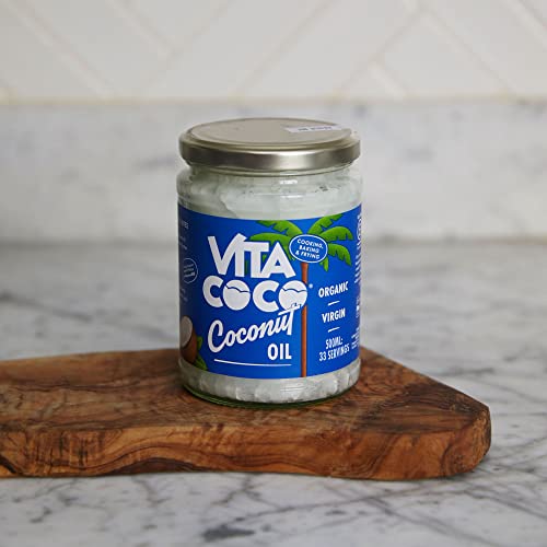 Vita Coco Organic Coconut Oil, Extra Virgin, Cold Pressed, Keto, Gluten Free, Use as Cooking Oil, Skin Moisturiser or Hair Shampoo, 500 ml (Pack of 1)