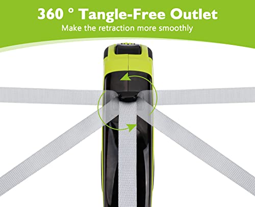 Pecute Retractable Dog Leash, 360° Tangle-Free Dog Leash Retractable, Easy One-Handed Brake, Pause, Lock, 16 Ft Strong Nylon Dog Leash Great For Large Medium Small Dogs #TOP3