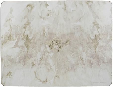 Creative Tops C000318 Marble Printed Cork-Backed Placemats, Rectangular, White / Grey, 30 x 23 cm, Set of 6