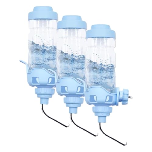Image of Vannon Dog Water Dispenser for Cage, 34oz Auto Feeding Crate Water Bottle for Dogs, Cats & Rabbits, Pet Nozzle Diameter: 12mm, BPA Free, Blue (Pack of 3)
