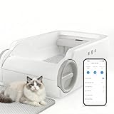 Cosmillio Automatic Litter Box Open Top Self Cleaning Cat Litter Box for Multiple Cats Electric Litter Box with Smart APP Control