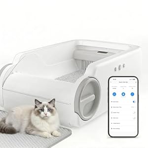 Automatic Litter Box Open Top Self Cleaning Cat Litter Box for Multiple Cats Electric Litter Box with Smart APP Control