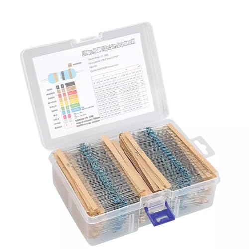 2600Pcs 130 Values Resistor Kit 1/4W 1% Metal Carbon Film Resistors 1R-10M RoHS Compliant Assortment Set for DIY Electronics Arduino Projects