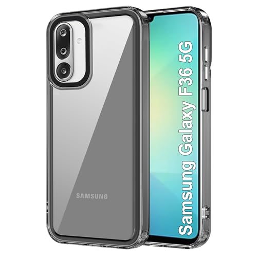 Image of amazon basics Back Case Cover for Samsung Galaxy F36 5G | Compatible for Samsung Galaxy F36 5G Back Cover | Case Cover with Camera Protection | (TPU + PC | Translucent Black)