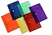 Lightahead LA-7550 Clear document folder with snap button,Premium Quality Poly Envelope, US LETTER / A4 size, Set of 12 in 6 assorted Colors, Blue, Green, Orange, Yellow, Purple, Maroon