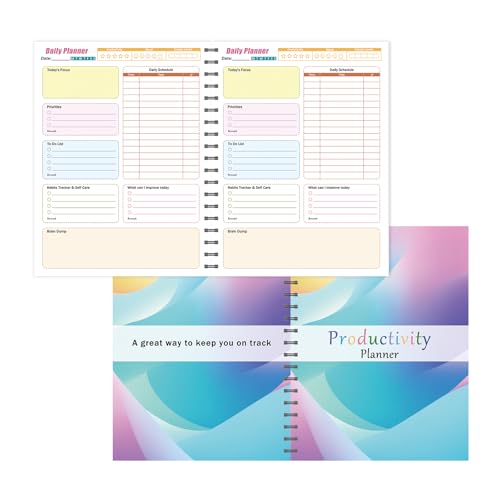 ADHD Daily Planner for Neurodivergent Adults,Productivity Daily Planner,200 Pages Daily To Do List for Work & Personal Life,Task Management Organizer Self-Cares,Weekly Schedule,Brain Dump to Stay Organized and Focused-12 x 8 inches