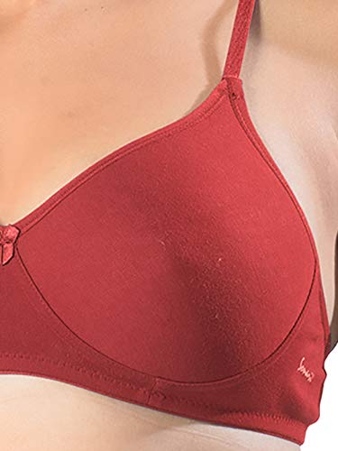Image of SONARI Womens Non Padded Cotton Bra | Wire Free, Medium Coverage, Seamless Cups, Comfortable Polyester Cotton Blend Fabric | Adjustable Straps, Ideal for Everyday Wear - Smile