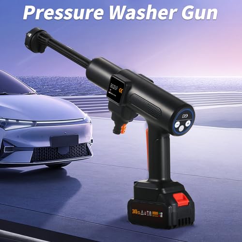 Aumotop Handhogedrukreiniger, draagbare krachtreiniger met oplaadbaar, meerdere injectiemodi, hogedruk-autowaspistool voor vloerreiniging thuis, irrigatie, real-time lcd-display - Afbeelding 4