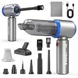 Yomile Aspirabriciole Senza Fili 4 in 1, Aspirapolvere Auto 25000PA Aspirapolvere Senza Fili Potente con Motore Brushless, Mini aspirapolvere Soffiatore Aspiratore per Casa, Ufficio, Cucina