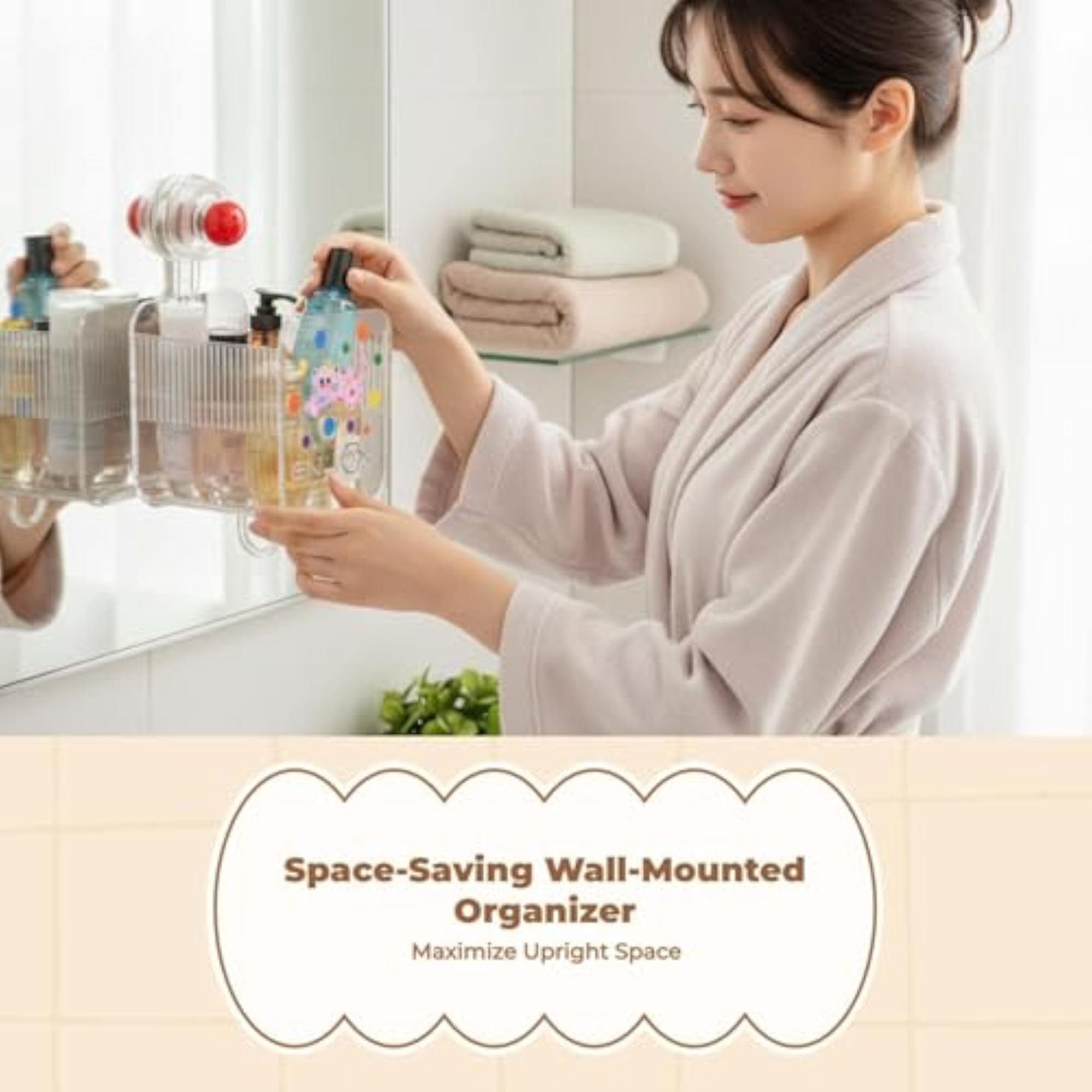 Suction Storage Organizer Cosmetic Shelf, Bathroom