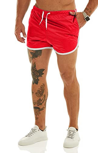 Ouber Men's Fitted Shorts Bodybuilding Workout Gym Running Tight Lifting Shorts with Pockets3