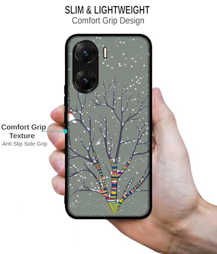 Image of Winter Pattern Print Design Premium 2D Printed Metal Back Case Cover for Vivo V29E 5G