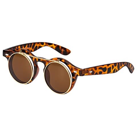 Gafas de Sol Flip Up Estampado de Leopardo Cover