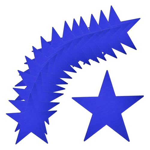 MECCANIXITY 48Pcs Blue Stars Cutouts Double Printed Paper Stars Decoration Cardboard Star for Classroom Wall Party Movie Night Party Supplies, 11 Inches