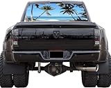 GRAPHIX EXPRESS Truck Back Window Graphics Vinyl Wrap (P42 Palm Trees) | Universal See Through Rear Window Decals for Vehicles | Palm Trees Beach Automotive Decals Truck Stickers for Windows