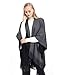 ilishop Women's Winter Knitted Faux Cashmere Poncho Capes Shawl Cardigans Sweater Coat Black-Grey Free