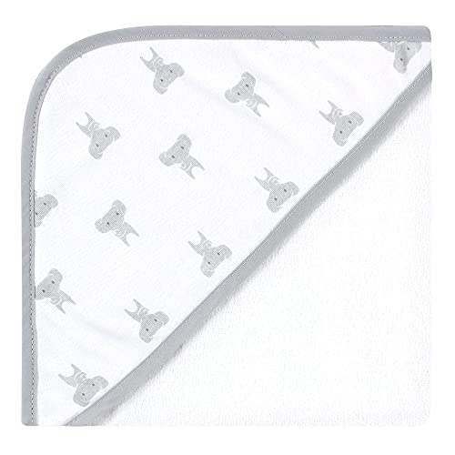 Image of Hudson Baby Unisex Baby Cotton Rich Hooded Towels, Gray Modern Elephant, One Size