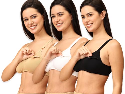 Image of The Mom Store Mom Nursing Bra | Full Coverage Non Padded Bra | Feeding Bra | Maternity Bra | Non Wired Bra | Cotton Blend