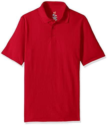 Hanes Men's Short Sleeve X-Temp W/ FreshIQ Polo, Deep Red, X-Large