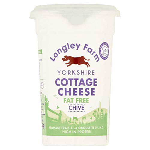 Longley Farm Yorkshire Fat Free Cottage Cheese with Chives, 250g
