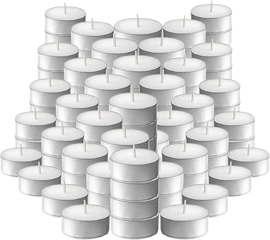 Unscented Palm Tea Lights Candles 100 Pack Bulk, 3.5 Hours Long Burning White Tea Lights,Non-Paraffin, Smokeless, Mini Tealight Votive Candles for Wedding, Centerpiece, Party, Christmas