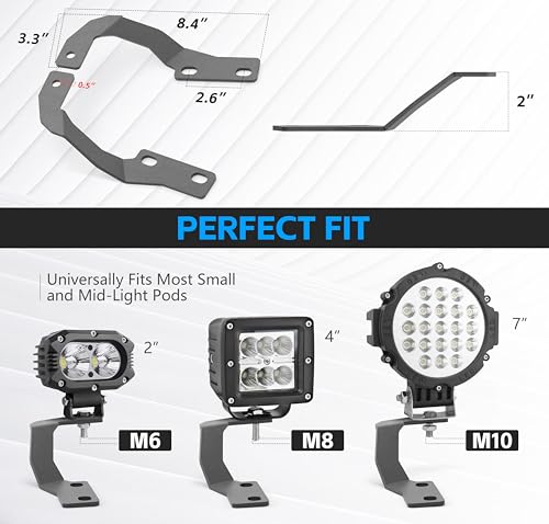 Soportes de luz para zanja bisagras capó Toyota 4Runner 2010-2023 soporte montaje LED negro par 4