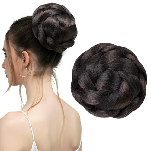 KALLORY Braid Hair Bun Human Hair Bun s for Extension