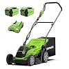 Greenworks Akku-Rasenmäher G40LM35K2X (Li-Ion 40V 35cm Schnittbreite bis zu 500m² 2in1 Mulchen und Mähen 40l Grasfangkorb 5-fache zentrale Schnitthöhenverstellung inkl. 2 Akku 2 Ah und Ladegerät)
