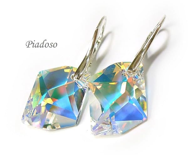 Pendentif et boucles d'oreilles Aurora Crystal argent 925 cadeau