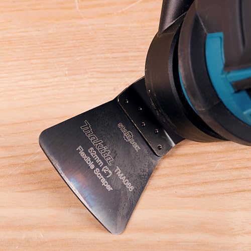 Makita B-64995 Starlock HCS Schaber 52 mm flexibel TMA066 Multi Material, für Mörtel, Leim, Teppichreste, Silikonfugen, für Multitool, Multifunktionswerkzeug, 1 Stück