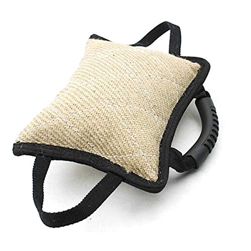 SOONHUA Beißkissen für Hunde mit 3 Griffen, Hundetraining, Zerrspielzeug für junge Hunde, zum Trainieren und Spielen