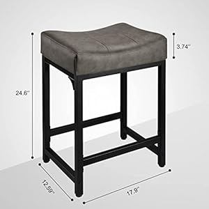 Counter Height Bar Stools Set of 2, 24 Inch Stools for Kitchen Counter with Soft Cushion Bar Stools and Barstools Steel Frame, Counter Height Stools for Kitchen Island Bar Support 350lbs Grey Counter Height Bar Stools Set of 2 24 Inch Stools for Kitchen Counter with Soft Cushion Bar Stools and Barstools Steel Frame Counter Height Stools for Kitchen Island Bar Support 350lbs Grey