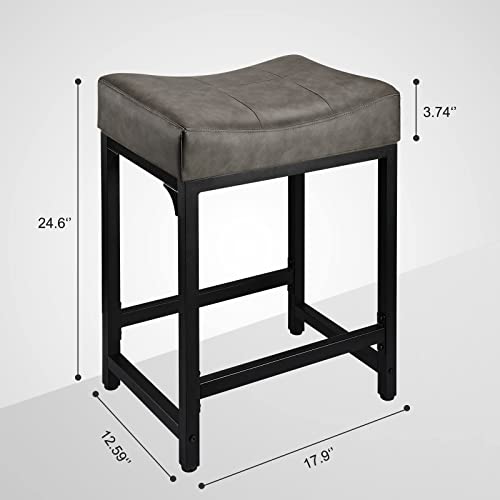 Counter-Height-Bar-Stools-Set-of-2-24-Inch-Stools-for-Kitchen-Counter-with-Soft-Cushion-Bar-Stools-and-Barstools-Steel-Frame-Counter-Height-Stools-for-Kitchen-Island-Bar-Support-350lbs-Grey Counter Height Bar Stools Set of 2 24 Inch Stools for Kitchen Counter with Soft Cushion Bar Stools and Barstools Steel Frame Counter Height Stools for Kitchen Island Bar Support 350lbs Grey