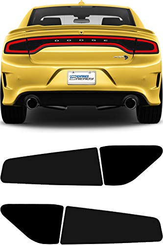 GRIDREADY 2015-2021 Dodge Charger Tail Light Tint Kit | Precut Dark Black Smoke Vinyl Overlays for  15- 20 Dodge Charger Taillight | Tinted Dry Application Film
