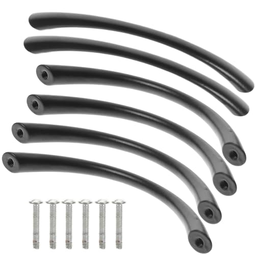 Ciieeo Tiradores Metálicos para Armarios y Cajones 10 Piezas Aleación de Zinc Color Negro Diseño Arqueado Ergonómico para Puertas de Cocina y Muebles Repuestos Duraderos y