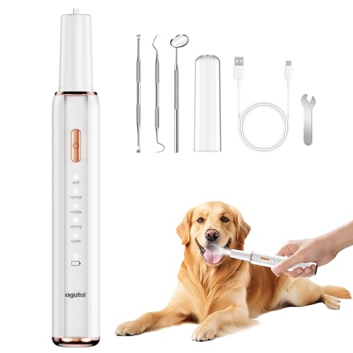 Dog Plaque Remover for Teeth: Dog Teeth Cleaning Products for Tartar & Plaque Off - Electric Toothbrush for Dogs with LED Light & 5 Modes - Rechargeable Tooth Cleaner Plaque Removal for Dental Care