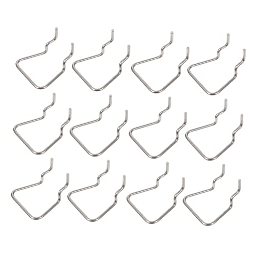 YARNOW 12pcs Single Pegboard Hook Metal Display Rack Tool Holder Stainless Steel Hanging Storage for Garage Perforated Wall Shelf Exhibition
