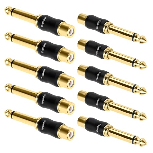 Image of RCA Female to 6.35mm TS Male Adapter 10 Pack
