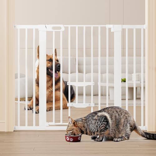 YITAHOME Auto Close Tall Dog Gate with Cat Door, 36" High