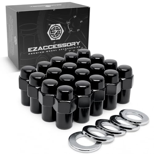 Image of Cragar Standard Mag Lug Nut 7 /16 inch-20 Black with Chrome Offset Washer Set of 20 Pcs