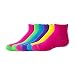 Gold Toe Big Girls'  6 Pack Flat Knit Quarter Sock, Assorted Neons, Medium