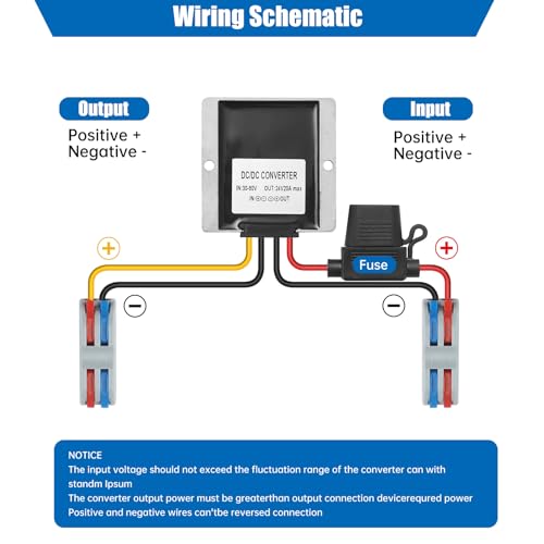 YBBOTT Step down dc-dc wandler 24V/48V/60V/72V auf 24V 20A 480W Spannungsstabilisator Spannungsregler 30V-90V zu 24V Spannungswandler Spannungsbegrenzer Buck Coverter Spannungs wandler