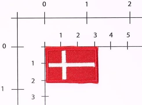 Denmark Flag Patch Iron on Embroidered (Small)