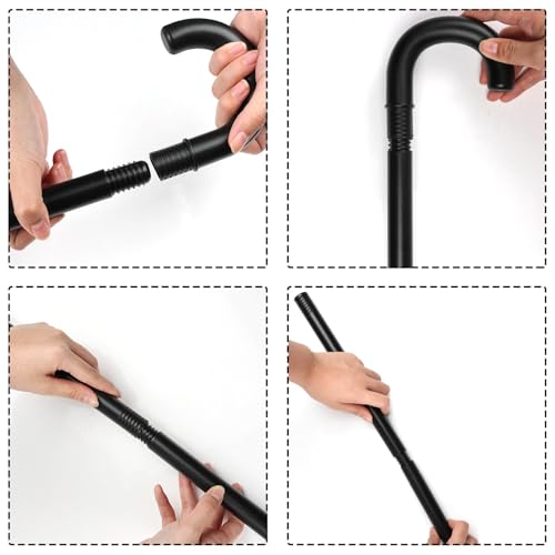 baotongle 12 Pieces Halloween Mouse Costume Accessory Set, Mouse Headbands, Round Sunglasses, Pleated Blind Cane White Gloves for Carnival, Fancy Dress Party (Black) - Image 4